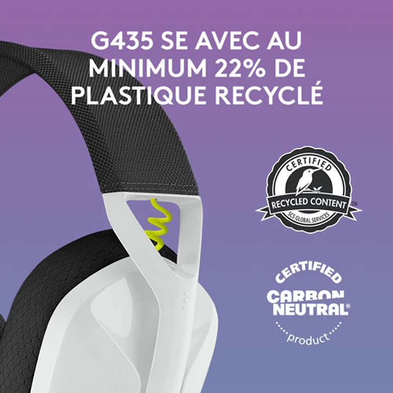 Ensemble avec casque d'écoute sans fil G435 SE de Logitech et souris de jeu G305 SE