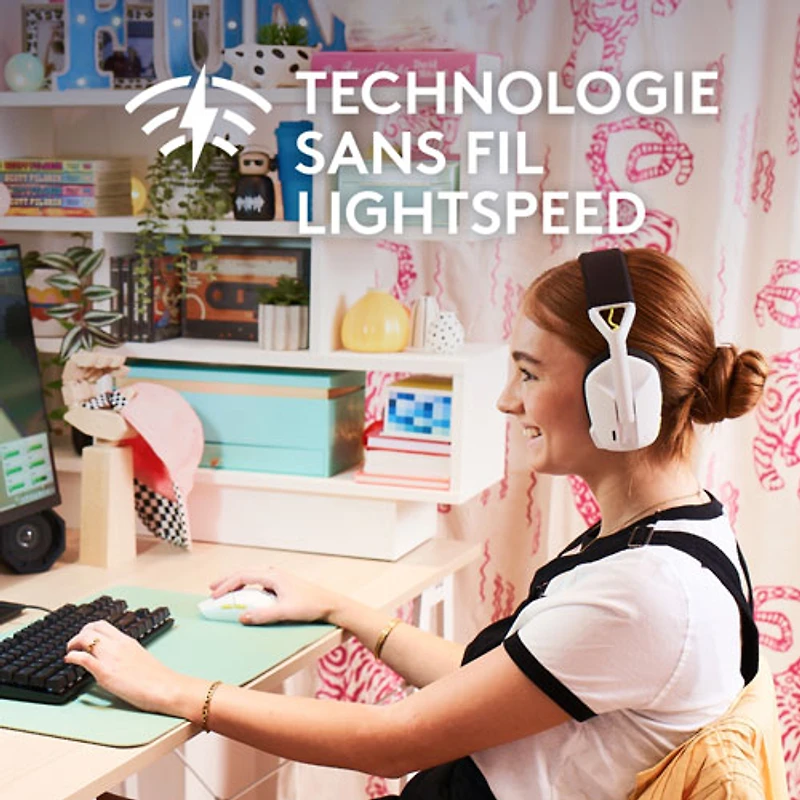 Ensemble avec casque d'écoute sans fil G435 SE de Logitech et souris de jeu G305 SE