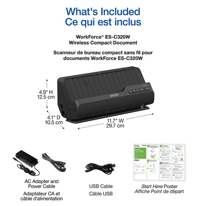 Epson WorkForce ES-C320W Wireless Document Scanner