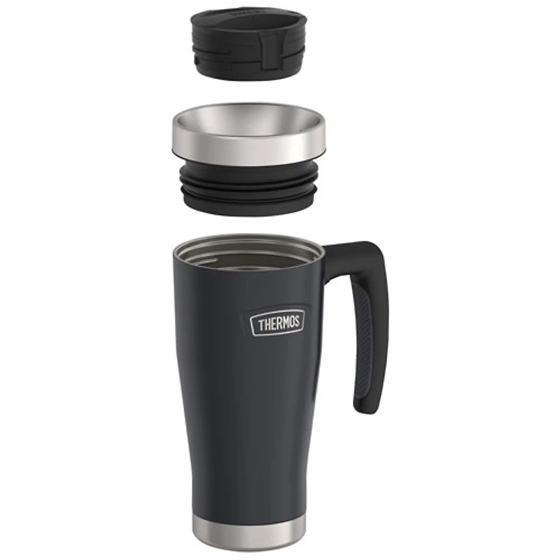 Tasse de voyage en acier inoxydable de 470 ml (15,89 oz) de Thermos - Noir