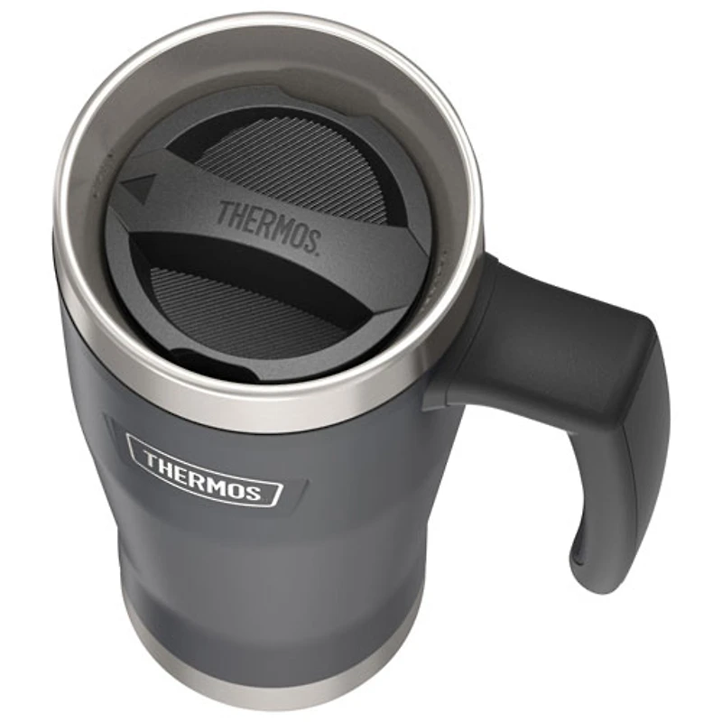 Tasse de voyage en acier inoxydable de 470 ml (15,89 oz) de Thermos - Noir
