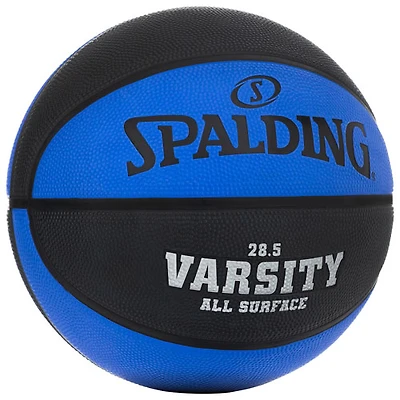 Ballon de basketball d'extérieur en caoutchouc Varsity de Spalding - Bleu/Noir