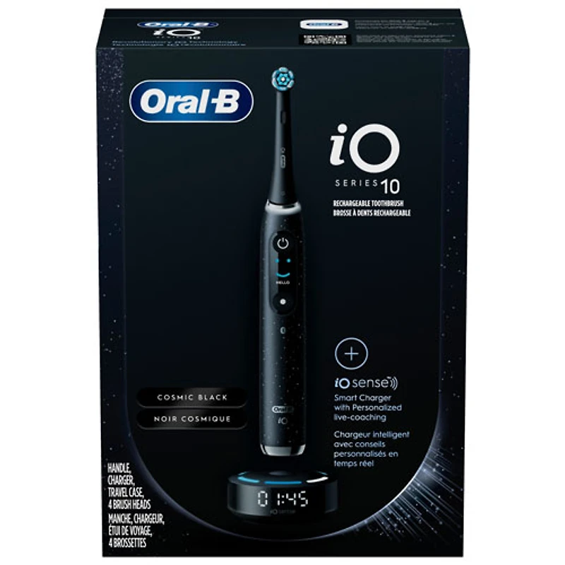 Brosse à dents électrique rechargeable iO de série 10 d'Oral-B - Noir
