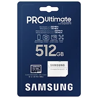 Carte mémoire microSD de 200 Mo/s de 512 Go PRO Ultimate de Samsung