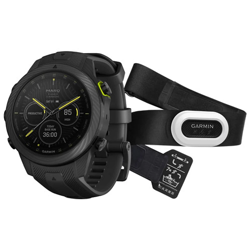 Montre intelligente Bluetooth de 48 mm MARQ Athlete (Gen 2) Carbon Edition de Garmin pour la course - Noir