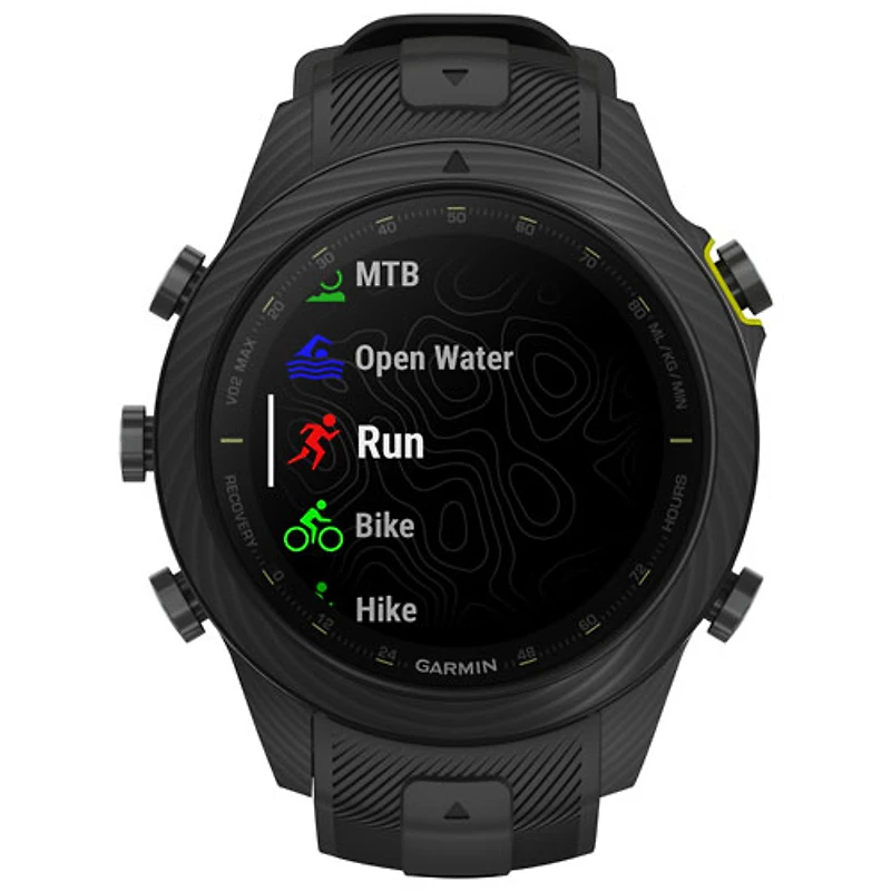 Montre intelligente Bluetooth de 48 mm MARQ Athlete (Gen 2) Carbon Edition de Garmin pour la course - Noir
