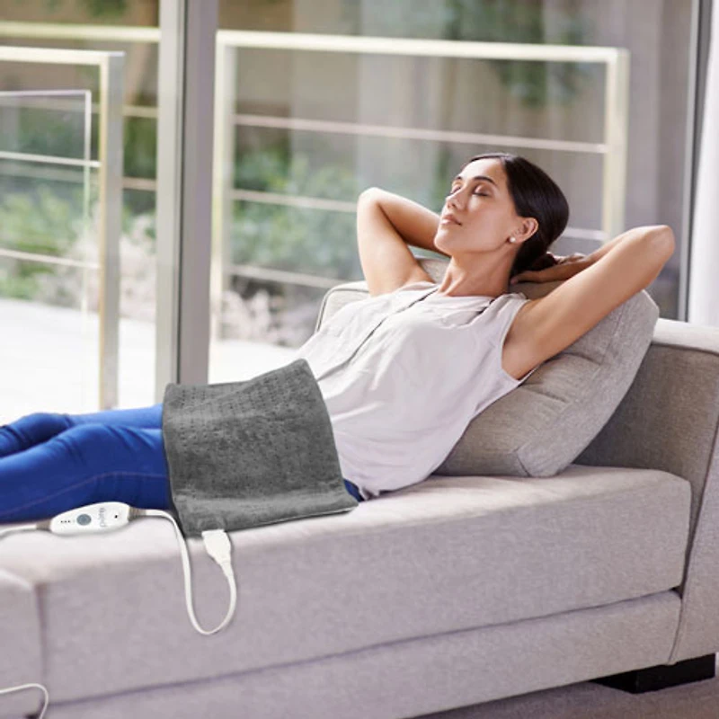 Coussin chauffant de luxe de PureRelief - Gris