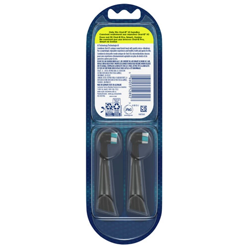 Têtes de brosse de rechange iO Series Ultimate Clean d'Oral-B (iO RB CB-2) - Paquet de 2 - Noir