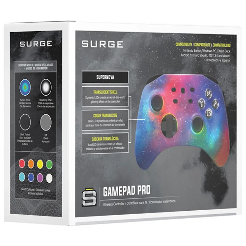 Surge GamePad Pro Wireless Controller for Switch/Switch 2/PC/Steam Deck - Supernova