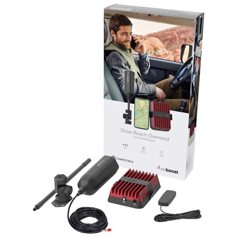 Trousse d'amplification de signal cellulaire pour véhicule DriveReach de weBoost (652061) - Noir/Rouge