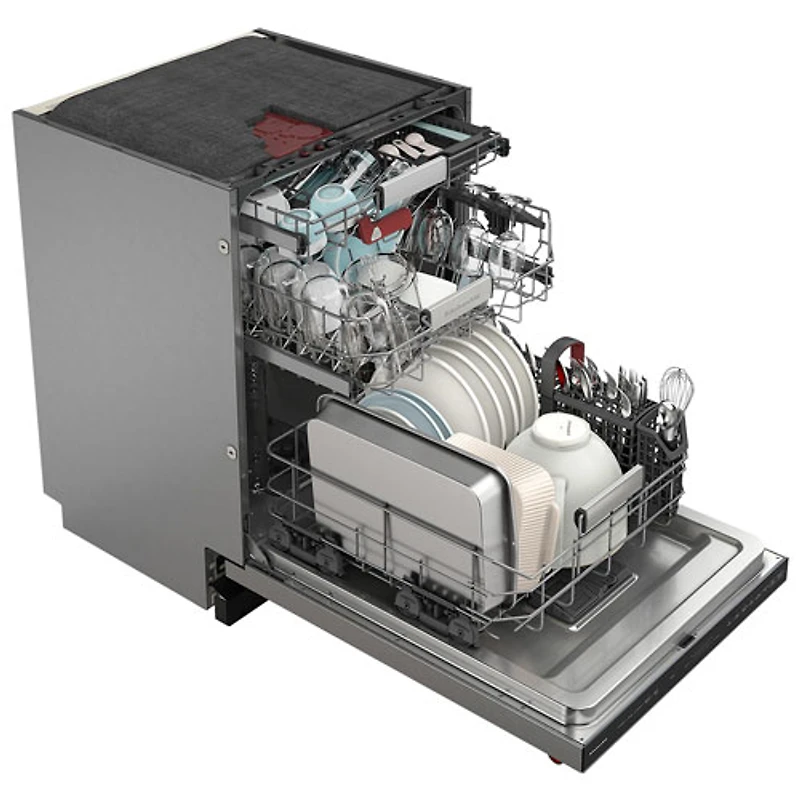 Lave-vaisselle encastrable 24 po 39 dB avec cuve inox et 3e panier de KitchenAid (KDTF924PPS) - Inox