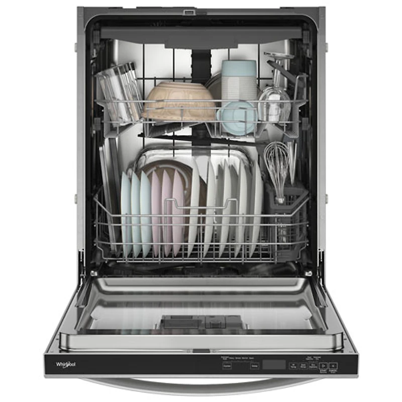 Lave-vaisselle encastrable 24 po 44 dB avec cuve inox et 3e panier de Whirlpool (WDT550SAPZ) - Inox