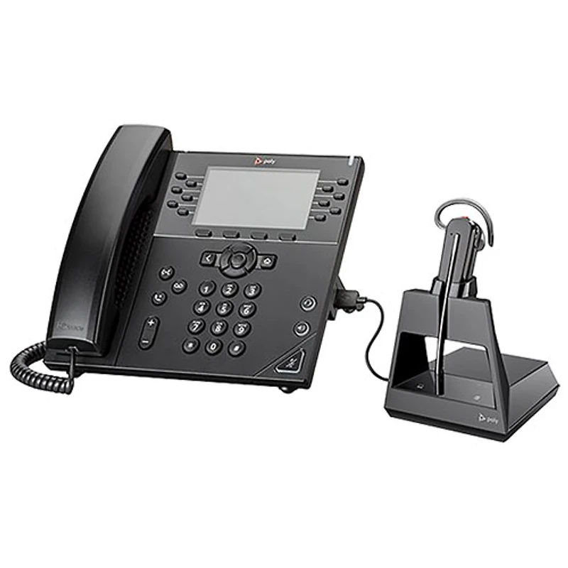 Système avec casque d'écoute sans fil Poly Voyager 4245 de HP - Noir