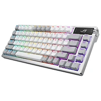 ASUS ROG Azoth Wireless NX Snow Mechanical with OLED Display Custom Gaming Keyboard - Moonlight White - Only at Best Buy