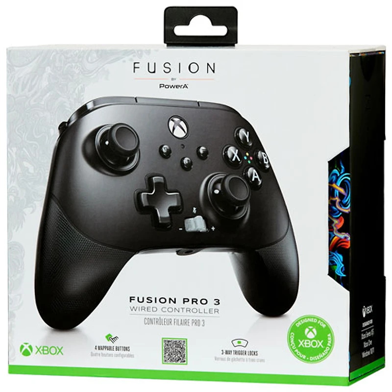 Manette avec fil FUSION Pro 3 de PowerA pour Xbox Series X|S - Noir
