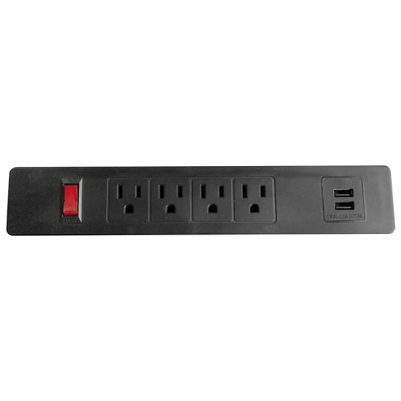 Rocelco 37.4"W Ergonomic Adjustable Electric Desk Riser with Keyboard Tray - Black