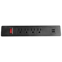 Rocelco 37.4"W Ergonomic Adjustable Electric Desk Riser with Keyboard Tray - Black