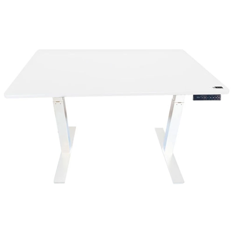 Bureau assis/debout électrique à hauteur ajustable de 60 po Rise Up d'Uncaged Ergonomics - Blanc