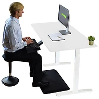 Bureau assis/debout électrique à hauteur ajustable de 60 po Rise Up d'Uncaged Ergonomics - Blanc