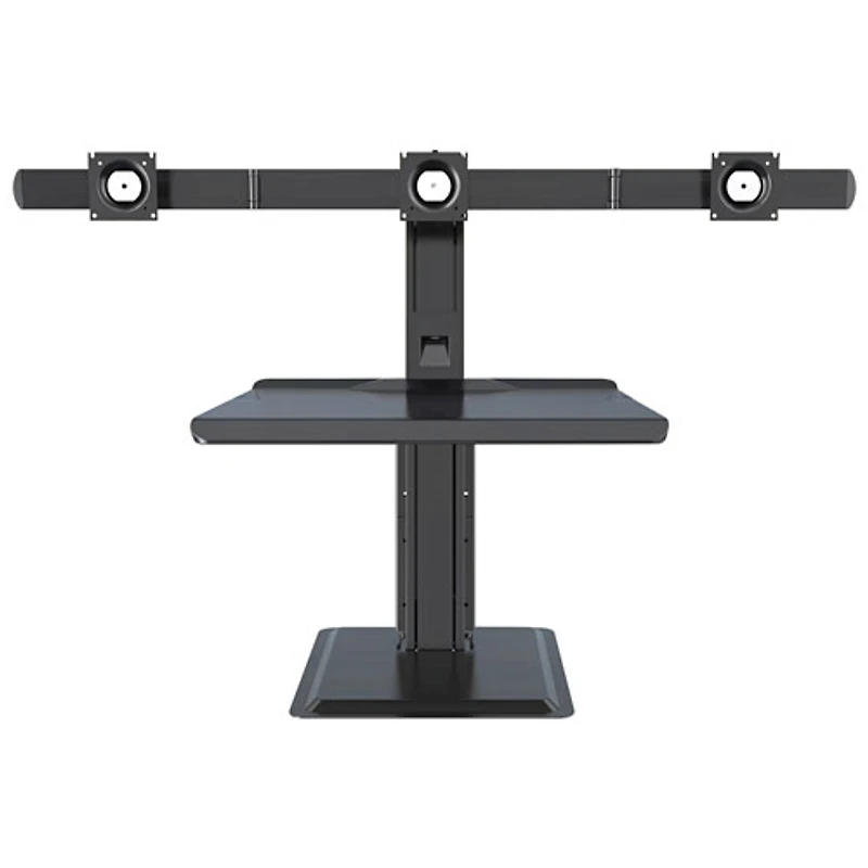 Rocelco 28" Adjustable Desk with Triple Monitor Mount - Black