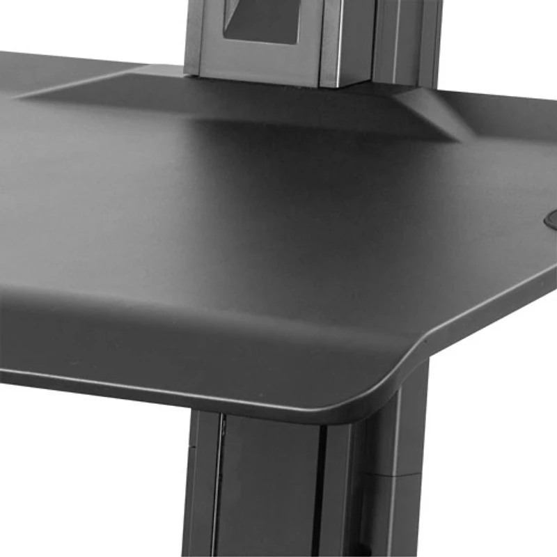 Rocelco 28" Adjustable Desk with Triple Monitor Mount - Black