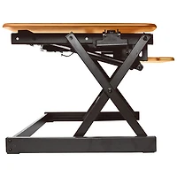 Rocelco 40"W Ergonomic Adjustable Desk Riser with Keyboard Tray - Brown