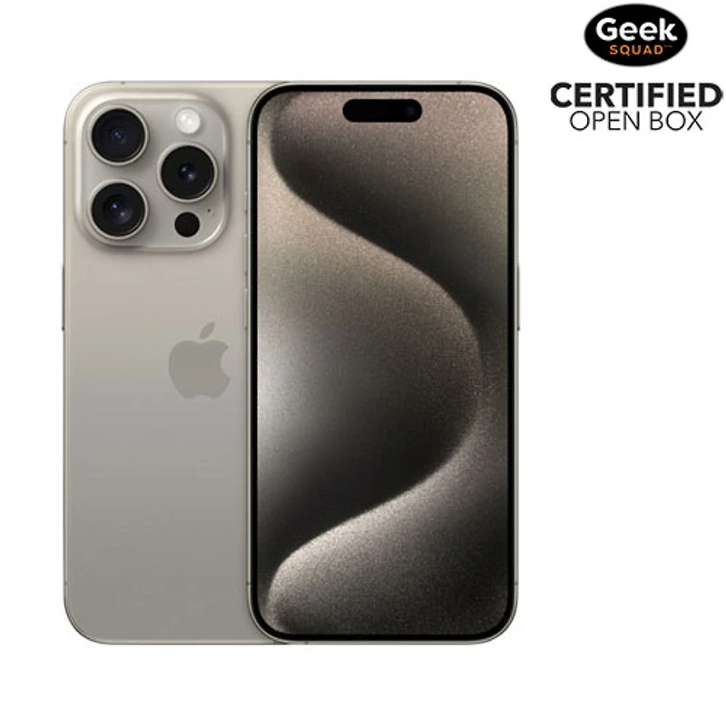 Boîte ouverte - iPhone 15 Pro de 128 Go d'Apple - Titane naturel - Déverrouillé