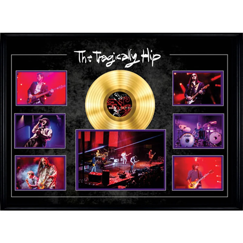 Oeuvre encadrée The Tragically Hip: Oeuvre encadrée avec collage de concerts et disque Or de Frameworth (32 x 24 po)