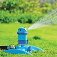 Aqua Joe 6-Pattern Turbo Drive 360-Degree Sprinkler (AJ-MSSBM6) - Blue