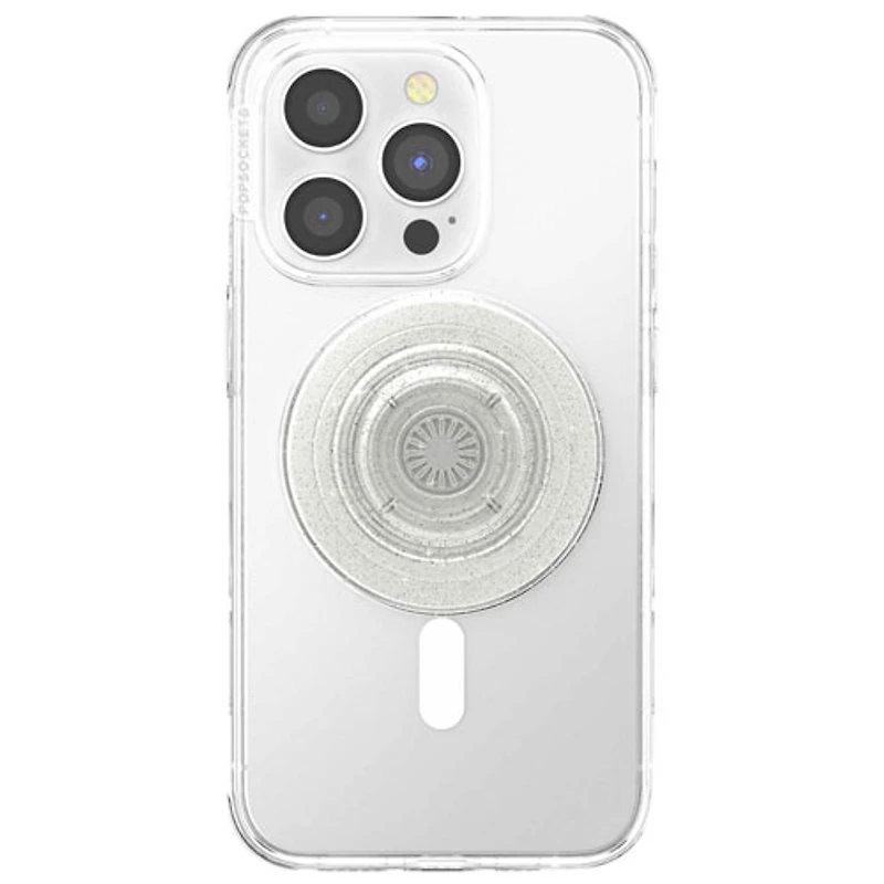 PopSockets PopGrip Universal Cell Phone Expanding Grip & Stand with MagSafe - Clear Glitter