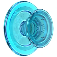 Prise extensible à support universel PopGrip de PopSockets pour téléphone cellulaire et support avec MagSafe - Bleu translucide