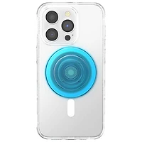 Prise extensible à support universel PopGrip de PopSockets pour téléphone cellulaire et support avec MagSafe - Bleu translucide