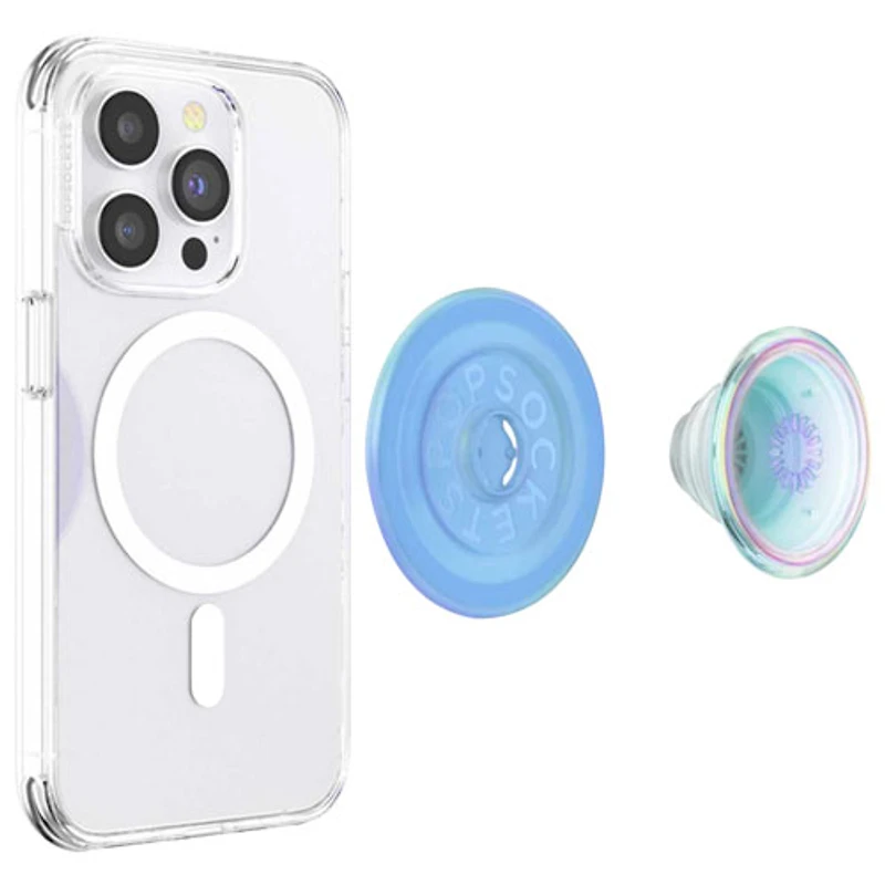 Prise extensible à support universel PopGrip de PopSockets pour cellulaire - Bleu opale