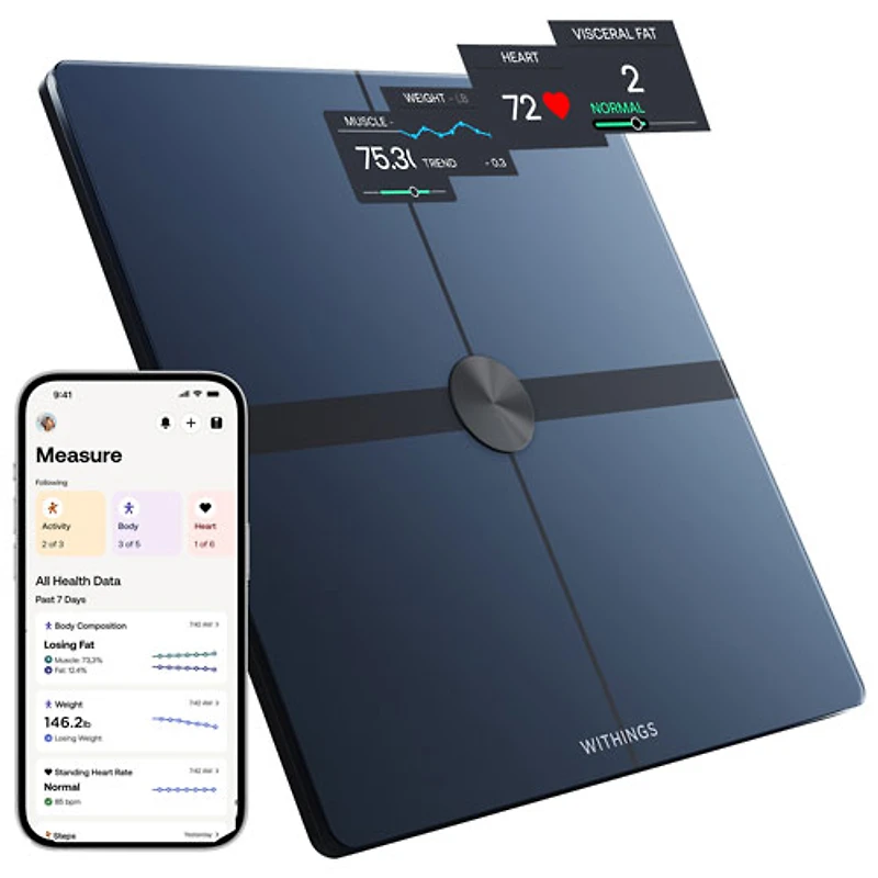 Pèse-personne intelligent numérique Wi-Fi Body Smart de Withings - Noir