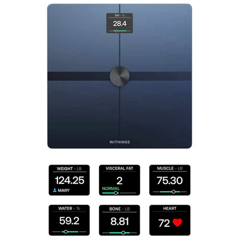 Pèse-personne intelligent numérique Wi-Fi Body Smart de Withings - Noir