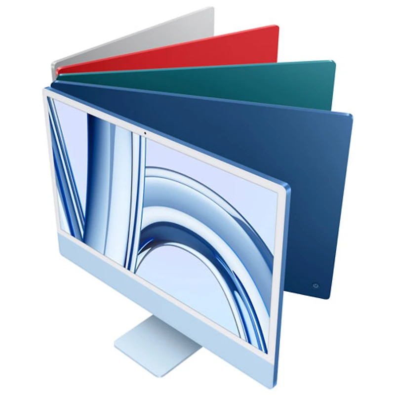 iMac de 24 po d'Apple (automne 2023) - Bleu (puce M3 d'Apple/processeur graphique 8 coeurs/SSD 256 Go/RAM 8 Go) - Anglais