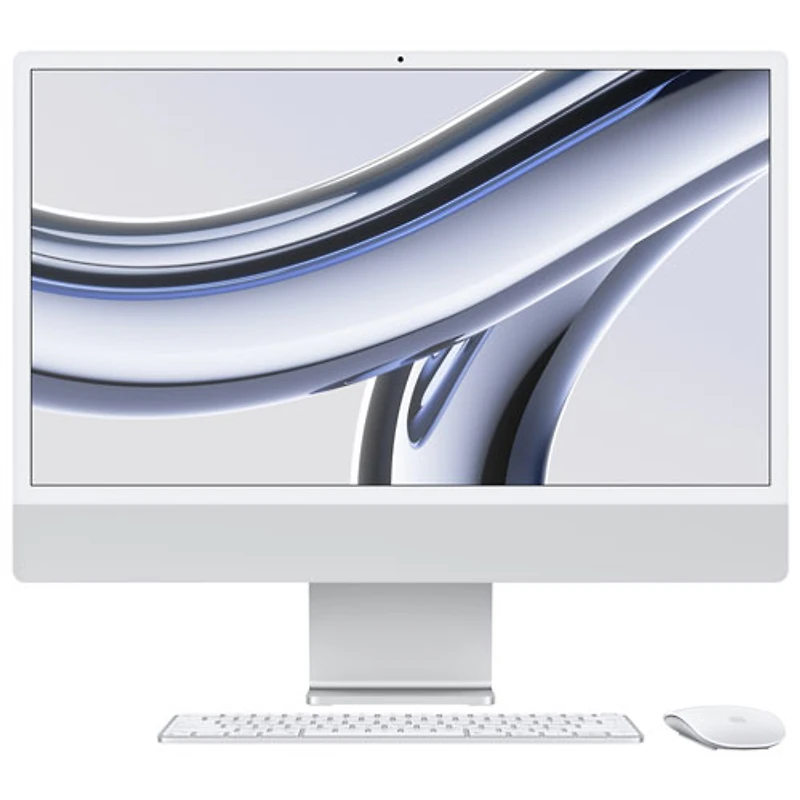 iMac de 24 po d'Apple (automne 2023) - Argenté (puce M3 d'Apple/processeur graphique 10 coeurs/SSD Go/RAM 8 Go