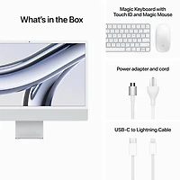 iMac de 24 po d'Apple (automne 2023) - Argenté (puce M3 d'Apple/processeur graphique 10 coeurs/SSD Go/RAM 8 Go
