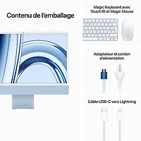 Apple iMac 24" (Fall 2023) - Blue (Apple M3 Chip / 10-Core GPU / 256GB SSD / 8GB RAM) - French
