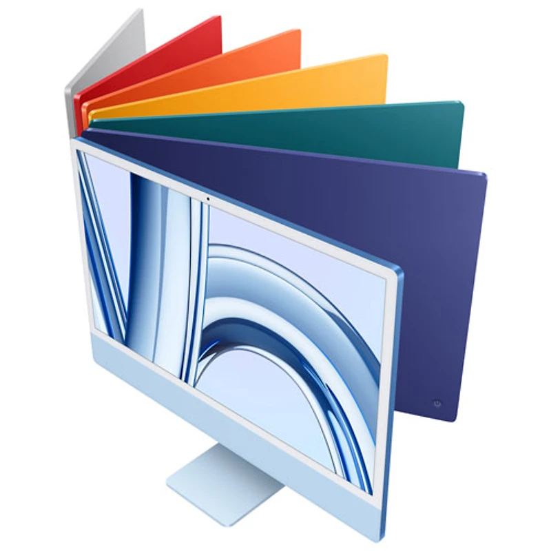 iMac de 24 po d'Apple (automne 2023) - Bleu (puce M3 d'Apple/processeur graphique 10 coeurs/SSD 512 Go/RAM 8 Go) - Anglais