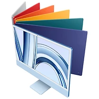 iMac de 24 po d'Apple (automne 2023) - Bleu (puce M3 d'Apple/processeur graphique 10 coeurs/SSD 512 Go/RAM 8 Go) - Anglais