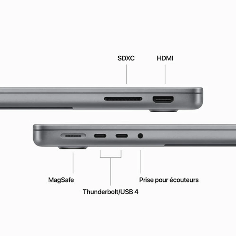 MacBook Pro de 14,2 po d'Apple (automne 2023) - Gris cosmique (M3 d'Apple/SSD 512 Go/RAM 8 Go) - Français