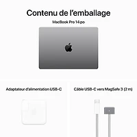 MacBook Pro de 14,2 po d'Apple (automne 2023) - Gris cosmique (M3 d'Apple/SSD 512 Go/RAM 8 Go) - Français