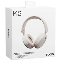 Sudio Audio K2 Over-Ear Noise Cancelling Bluetooth Headphones - White