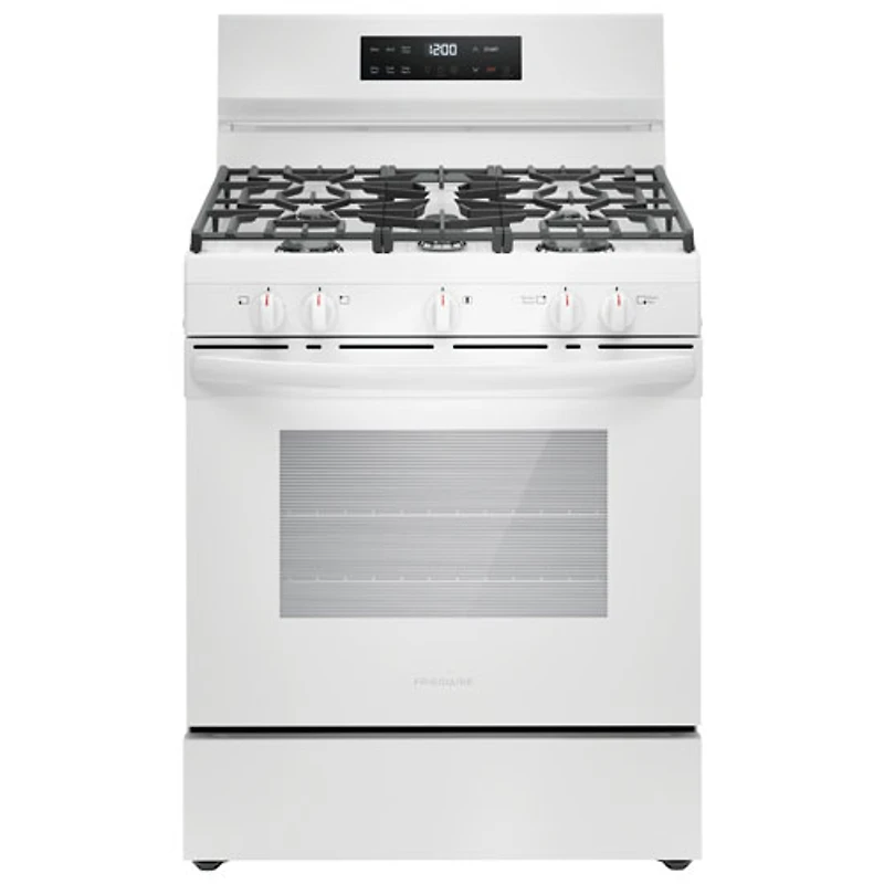Cuisinière au gaz autonome à 5 brûleurs 5,1 pi³ 30 po de Frigidaire (FCRG3062AW) - Blanc