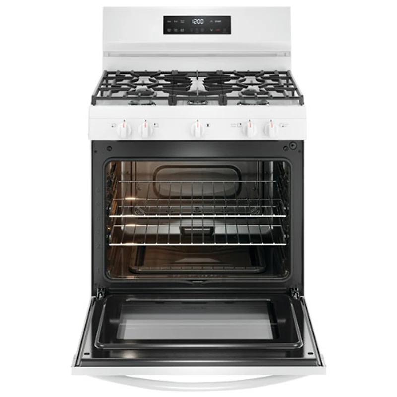 Cuisinière au gaz autonome à 5 brûleurs 5,1 pi³ 30 po de Frigidaire (FCRG3062AW) - Blanc