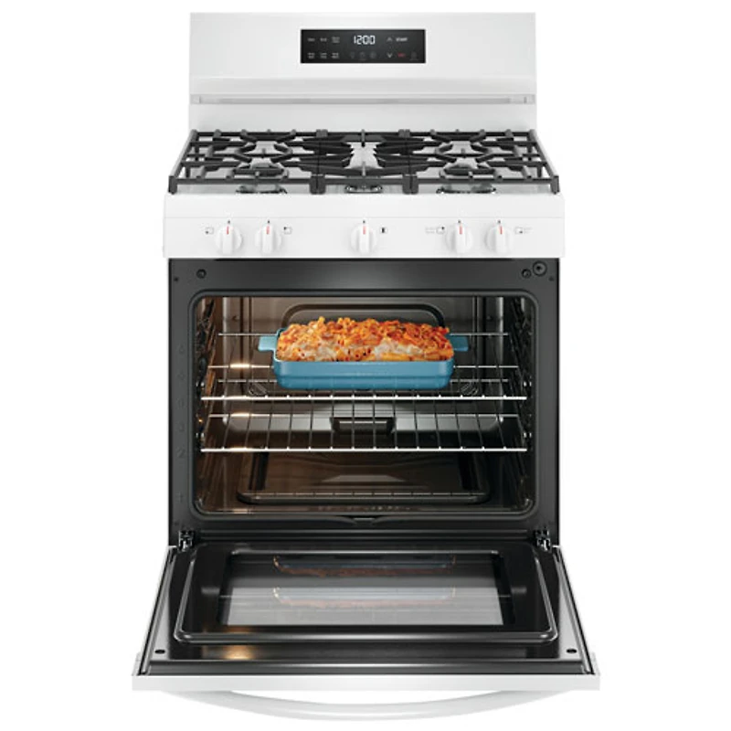 Cuisinière au gaz autonome à 5 brûleurs 5,1 pi³ 30 po de Frigidaire (FCRG3062AW) - Blanc