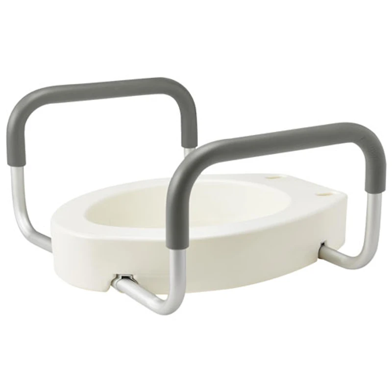 Siège de toilette surélevé de Medline avec accoudoirs - Blanc