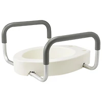 Siège de toilette surélevé de Medline avec accoudoirs - Blanc