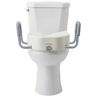 Siège de toilette surélevé de Medline avec accoudoirs - Blanc